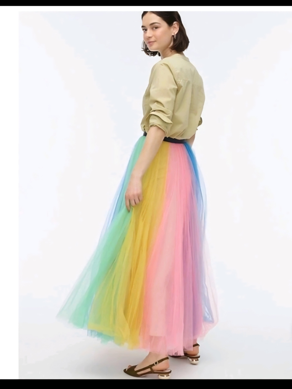 NWT J.CREW Women’s Rainbow Tulle Maxi Skirt - Multicolor- RARE - Picture 3 of 5